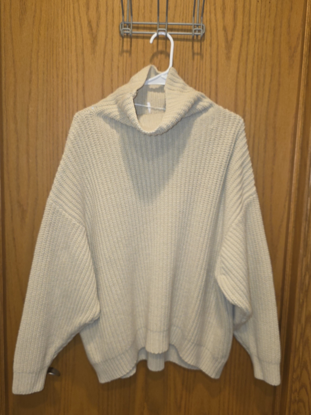 Free People Oversized Cream Cowl Neck Sweater